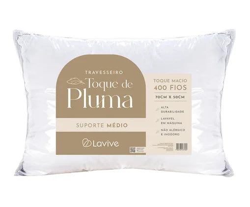 Travesseiro Toque de Pluma Branco